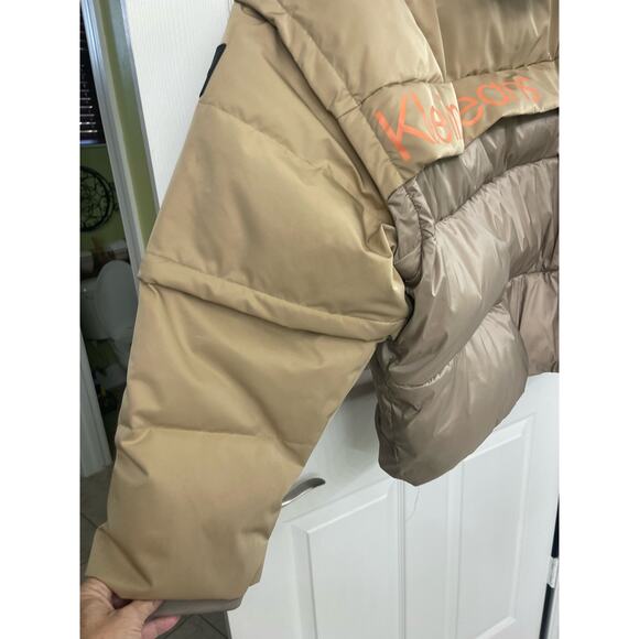 Calvin Klein Jeans modular 2 in 1 Puffer Jacket $325 winter Mens brown New Small - Picture 7 of 12
